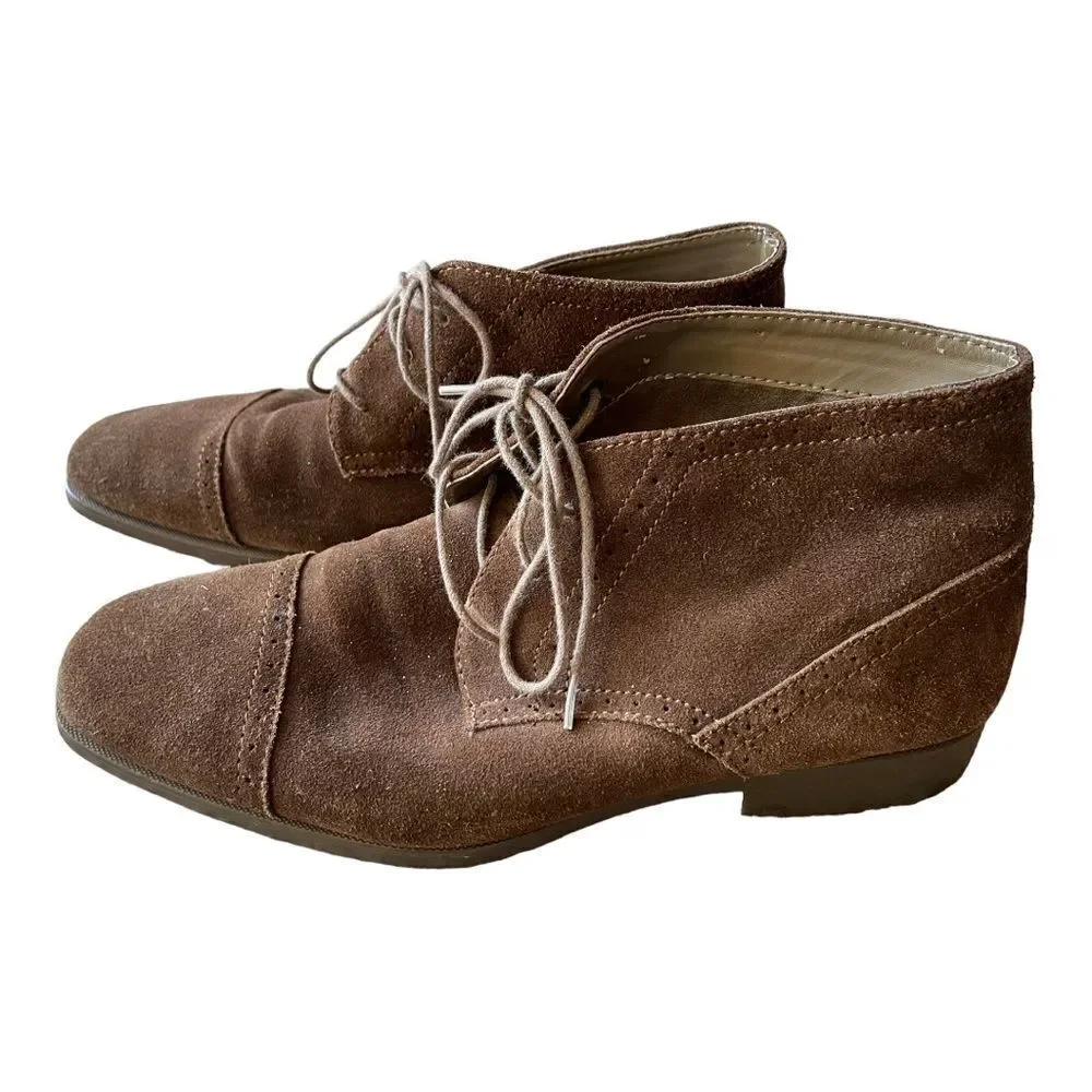 Men's Calvin Klein Shoes - size 10.5 Brown Suede Leather Chukka Boots